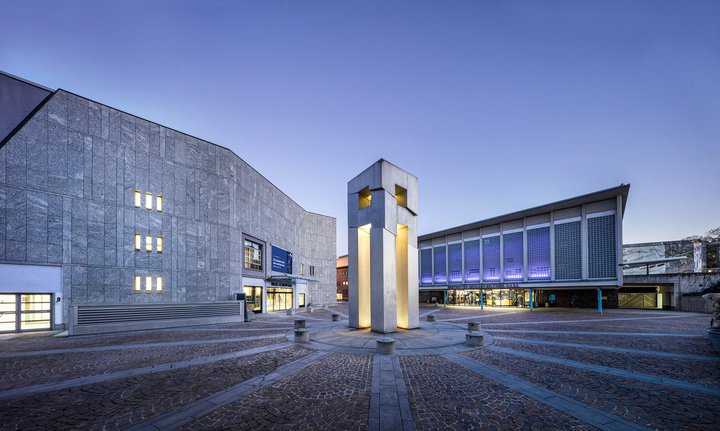 Außenansicht des Kultur- und Kongresszentrums Liederhalle in Stuttgart