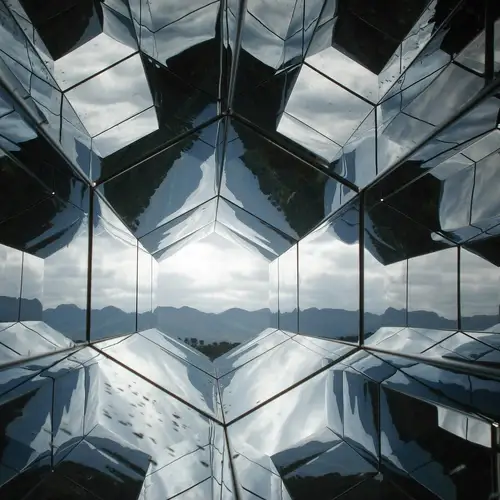 Abstrakte Architekturfotografie sich spiegelnder Skycraper